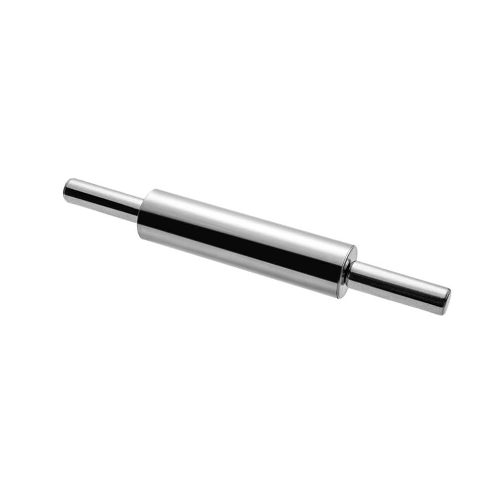 Rodillo de acero inoxidable para hornear masa y pastelería, 33 cm de longitud, ideal para hornear y cocinar en casa