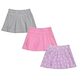 BTween 3 Pack Skorts for Girls - Kids Scooter Skirts - Skirt Layered Shorts with Floral, Solid, Tie Dye or...