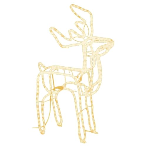 vidaXL Weihnachtsbeleuchtung Rentier Warmweiß Beleuchtet Lichtschlauch Weihnachtsdeko Weihnachten Dekofigur Weihnachtsdekoration 76x42x87cm