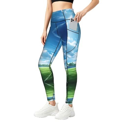 Leggings deportivos con estampado verde para mujer pantalones elásticos TTYDOKLA