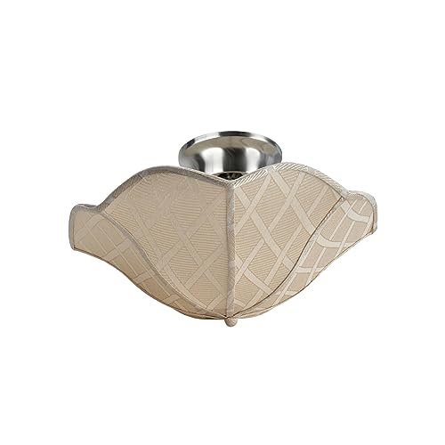 Image of Aspen Creative 39006A Ceiling Clip-on Lamp Shade, Transitional Design in Ivory with Diamond Lattice Pattern, 13 inch Diameter x 5 inch Height