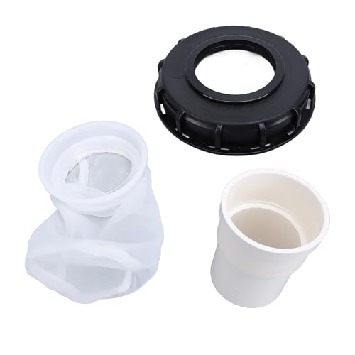 Tissting IBC Lid Filter Cover, Plastic Ton Barrel Cover with Filter DN150?165mm Reusable Ton Barrel Cap with Filter for Chemical Pharmaceutical Food Industry (Straight)