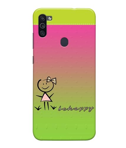 Image of Be Happy Printed Hard Back Case Cover Compatible for Samsung Galaxy M12 / Samsung F12 / Samsung A12 (Multicolor) - D1664
