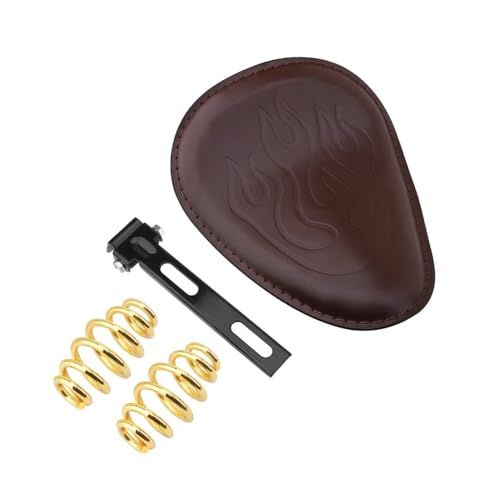 Asiento individual para motocicleta bobber marrón de conductor custom chopper