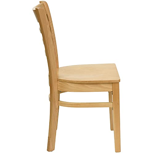 Image of Flash Furniture HERCULES Series Ladder Back Natural Wood Restaurant Chair