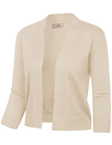 Image of GRACE KARIN Women Cardigan Sweaters Lightweight Knit Cropped Cardigans Trendy 3 /4 Sleeve Shrug Bolero S-3XL