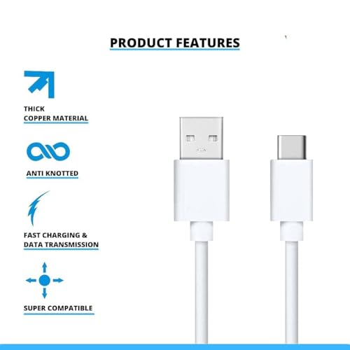 Image of Vivo Original 8A Type-C Fast Charging Data Cable 1M | 80W FlashCharge USB C Charger Cable Compatible with Vivo V50 V40 V30 V29 V27 V25 V23 V21 | iQOO 13 12 11 Neo 10 Neo 9 Pro | Original Quality
