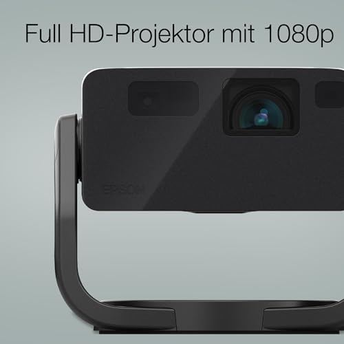 Epson EpiqVision EF-22B tragbarer Mini-Laserprojektor, Full-HD 1.080, 3LCD, 1.000 Lumen, bis zu 150-Zoll-Projektionsfl&auml;che, Bluetooth-Lautsprecher, Chromecast, Google TV, Standfu&szlig;, schwarz