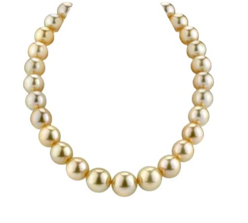 GenericVenus Gems Gallery A1 Grade Pearl Necklace Original Certified By IGL 54 Beads Freshwater South Sea Cultured Gold Pearl Necklace Set Golden Sacche Moti Mala For Men & Women सुनहरा मोती का हार