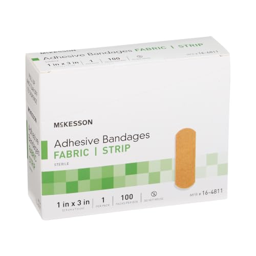 McKesson Adhesive Bandages, Sterile, Fabric, Tan, 1 x 3 in, 100 ct - image 9