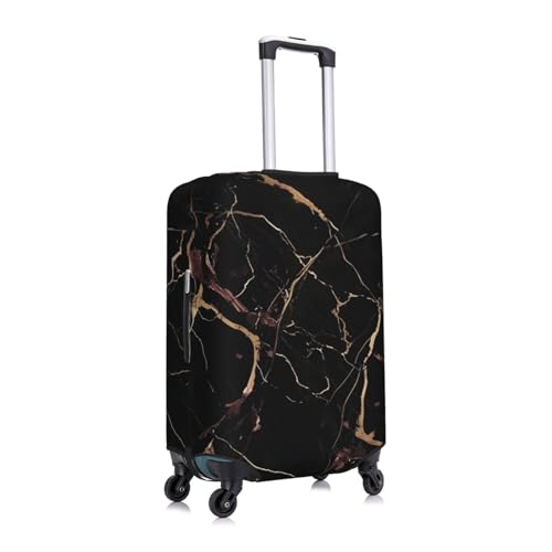Black Gold Marble Travel Luggage Cover Suitcase Protector Washable Elastic Suitcase Cover Anti-Scratch Luggage Protector Large Travel Suitcase Baggage Cover Fits 18-32 Inch Suitcase3