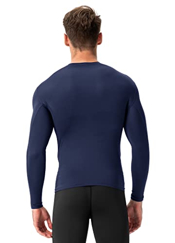 Men's Compression Long Sleeve Shirts, Cool Dry Sport Workout Underwear Shirt Athletic Baselayer Running Tops 1/2 Pack3