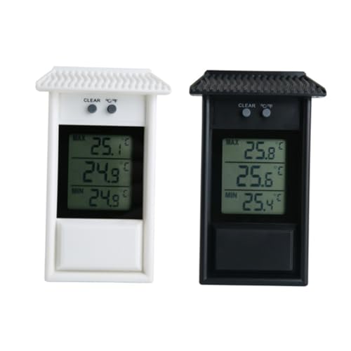 BinZyronic 温度計 ? 防水設計で屋外対応、-20?50℃測定範囲、冷蔵庫設置可能、摂氏華氏切替、吊り下げ穴付き