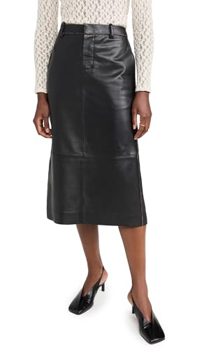 Vince Women's Mid Rise Leather Pencil Skirt