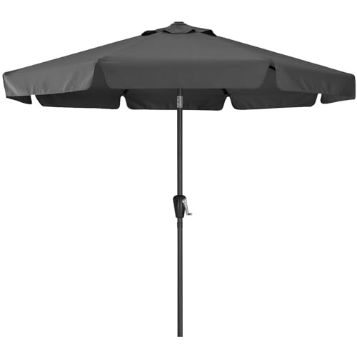 Image of ABCCANOPY 10FT Patio Umbrella Outdoor Garden Table Umbrella Market Umbrella with Tilt Adjustment and Crank Lift System, 8 Ribs,12+Colors,Iron Gray