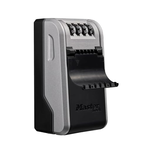 Master Lock Schlüsseltresor mit neuem innovativen Design, großem Fassungsvermögen und hoher Sicherheit, Wandhalterung, Aussen, 19.6 x 7.6 x 5.6 cm, Schlüsselsafe