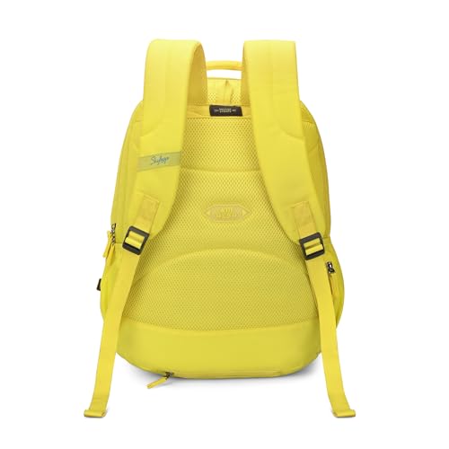 Image of Skybags KLAN PLUS 03 4 Compartment School Backpack Yellow 32 Liters