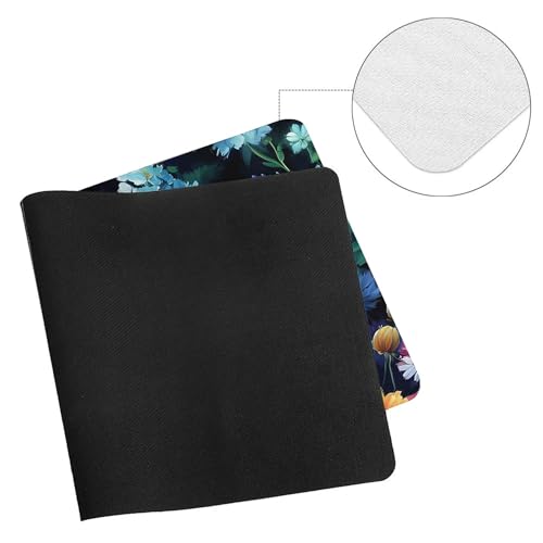 Image of Exquisite Flowers Plants Extended Gaming Mouse Pad, with Stitched Edges Large Mouse Pad Desk Protector, Rubber Base Mousepad Keyboard Mouses Mat for Work Game Office Home- 32 inch X 16 inch Inch