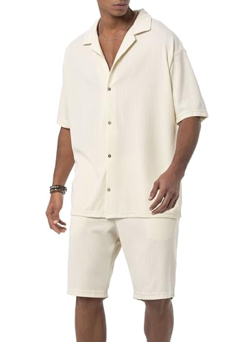 Chemise manches courtes et short ensemble homme look décontracté