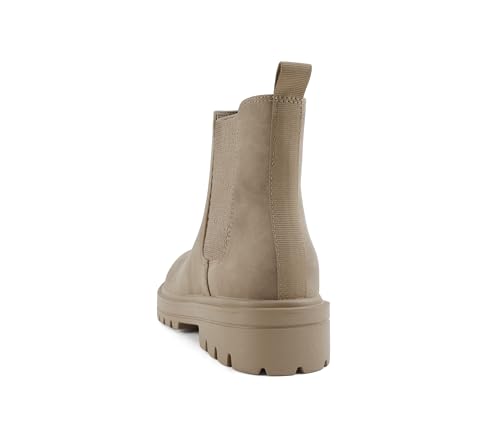 Image of Soda Pilot ~ Women Lug Sole Low Heel Chelsea Fashion Ankle Bootie w /Double Elastic Gore