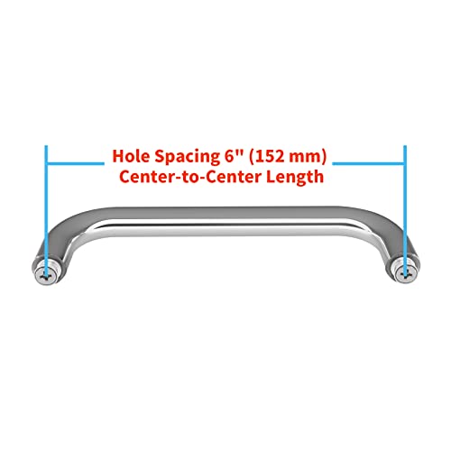 Ckb 6" Shower Door Pull Back To Back Handle Compatible With 1/4" To 1/2" Thickness Glass For Frameless Shower Doors, Polished Steel With 304 Stainless Steel #TOP1