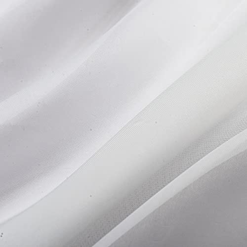 Orgbluo Semi Window White Sheer Curtains 84 Inches Long 2 Panels Sheer White Curtains Clear Curtains Basic Rod Pocket Panel For Bedroom Children Living Room Kitchen Yard Total 11 Colors 13 Sizes #TOP5