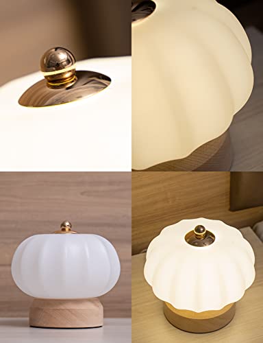 Brstone Pumpkin Shaped Table Lamp, White Acrylic Frosted Shade Bedside Lamp, Night Light, Led Lamp, Study Lamp, Nursery Lamp, Reading Lamp, Creative Gift #TOP5