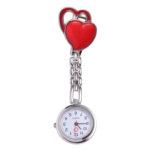 ULTECHNOVO Herzförmige Taschenuhr Für Krankenschwestern Mit Quarzwerk Wasserfest Mode Hängende Uhr Ideal Für Medizinisches Personal Und Studenten