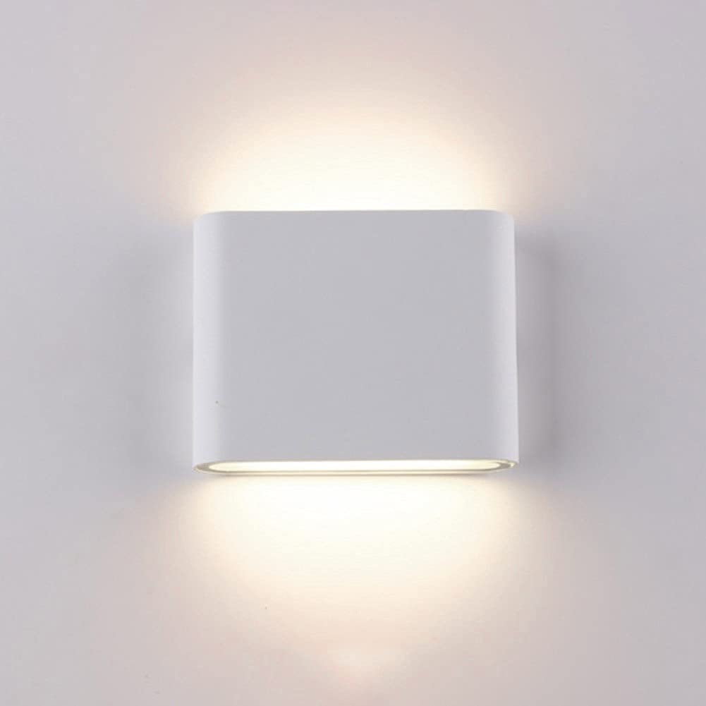 HYJAUSXB Wash Wall Light Fixture Square IP65 Waterproof丨Up Down Sconces Lighting丨Indoor Lights for Living Room Bedroom Hallway Corridor丨Outdoor Courtyard Patio External Lamps (White 3000k Smal