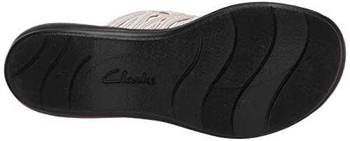 Clarks Women's Leisa Faye Flat Sandal, White Patent Synthetic, 7M #TOP3