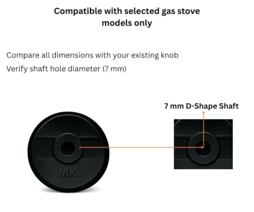 Image of Gas Stove Control Knob (Pack of 3) | LPG Gas Chulha Replacement Knobs | Push Fit Cooktop Knobs | Heat Resistant Plastic | Black