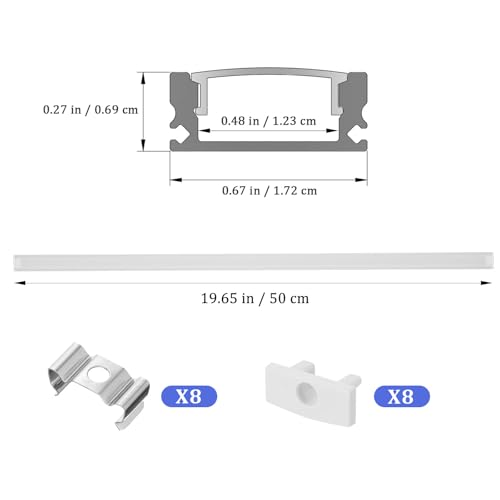 Kit Diffuseur de Lumière LED U-shape Aluminium Éclairage Meuble Salon