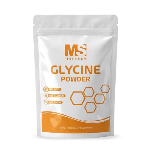 Glycine Powder -Glycine Supplements- Glycine Amino Acid Pure & Gluten Free - 500 Gram (1.1lb)