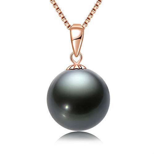 Tahitian Black Pearl Necklace 18K G…