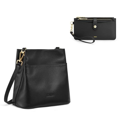 Kattee Leather Purses and Handbags Bundle with Small Women's Leather Purse