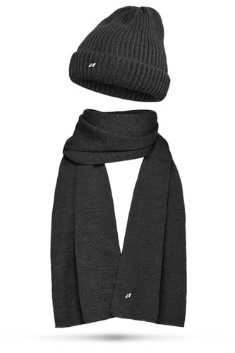 NYTTED® Merino Mütze und Schal Set für Damen & Herren | Made in G...