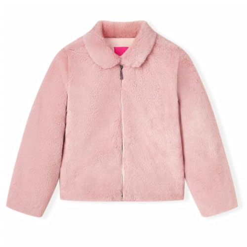 vidaXL Kindermantel Kinder Mantel Warm Winterjacke Kinderjacke Kunstpelz Rosa 128