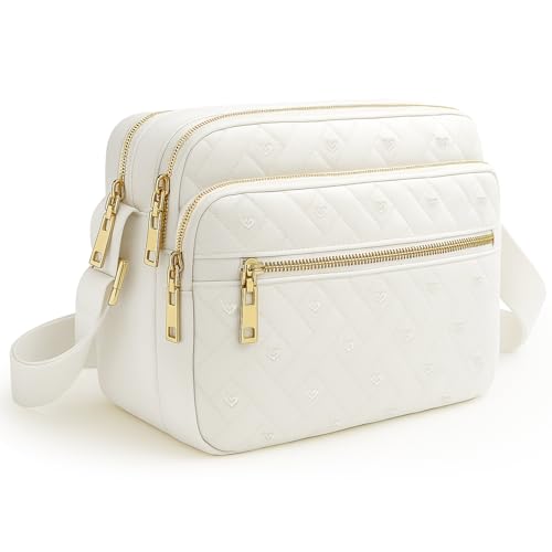 Image of Medium Nylon Crossbody Bags for Women Trendy Crossbody Purses Travel Large Cross Body Bag Quilted Purse