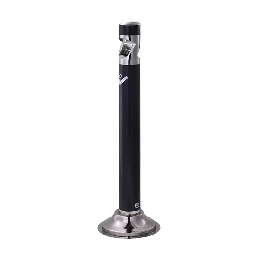 Stand ashtray Can Be Fixed Outdoor Standing Ashtray Public Smoking Area Iron Baked Ename Ash Column Black Pillar