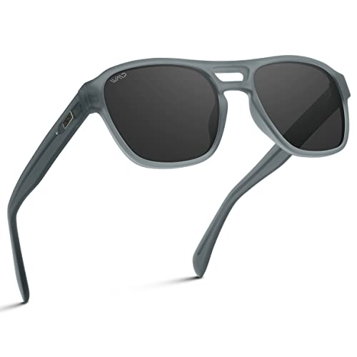 WearMe Pro Polarized Rectangular Sunglasses with Frosted Frame and 100% UV and UVB Protection for Men and Women