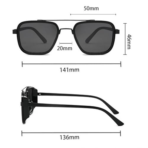 Square Sunglasses Women Vintage Trendy Metal Pilot Sunglasses Men Punk Driving Sun Glasses UV4004