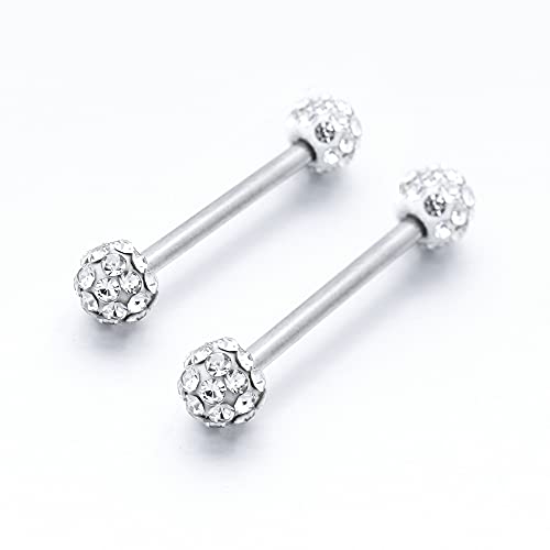 Piercingart 12Pcs Heart Nipple Rings Rhinestone Surgical Steel Nipple Ring Shield Shape Sexy Nipple Piercing Jewelry Barbell Hoops Chain Stainless Steel Sexy Body Jewelry For Women Men 14G #TOP5