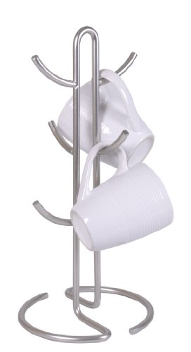 Home Basics Mug Tree, Satin Nickel Simplicity Collection