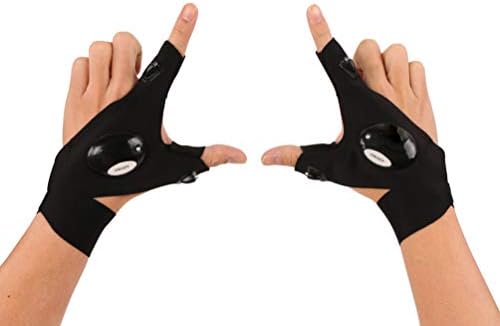 OmeetXL Size Popular in European and American Markets - LED Flashlight Gloves Great for Outdoor Camping, Fishing, Running and Working in Darkness, Christmas Stocking Stuffers Gifts for Men - 1 Pair