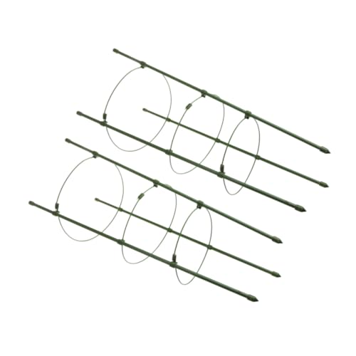Alasum 2 Stück Eisen-rankhilfe Gartengestell für Kletterpflanzen Wie Tomaten Paprika und Auberginen Rostfrei Witterungsbeständig mit Grünem Kunststoffüberzug Einfach zu Montieren