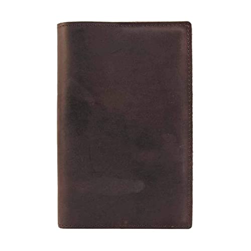 Handcrafted Leather Military Log Book Cover, in Dark Brown Leather, For Standard 5 x 8 Green Record Book