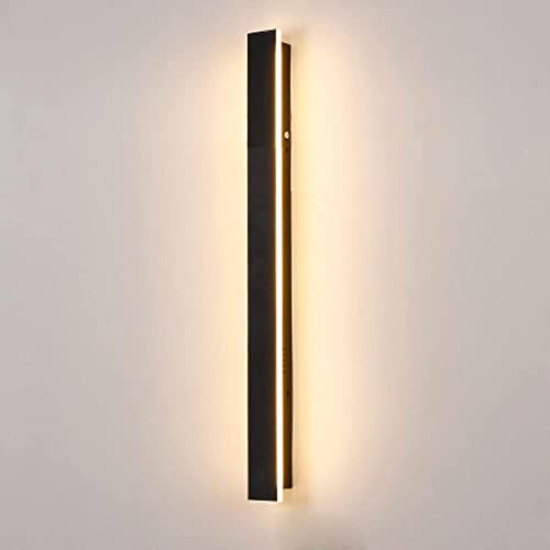 Aplique de pared LED rectangular Compatible with exteriores, luz de pared, apliques negros, elegante pantalla acrílica esmerilada, accesorios de iluminación impermeables IP65,Lustre