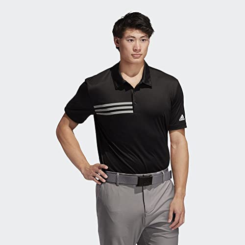 adidas Mens 3-Stripes Chest Sport Shirt (A324) - Black, 3X-Large, Poly2