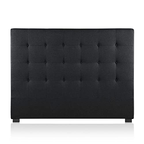 INTENSE DECO Tête de lit capitonnée Premium Tissu 160cm Noir