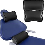 BONEW-Oral Dental Microfiber Leather Waist Pillow Neck Pillow Memory Cotton for Dentist Chair Sofa Couch Pad Neck Cushion Waist Cushion Neck Headrest&Lumbar Set (Black)